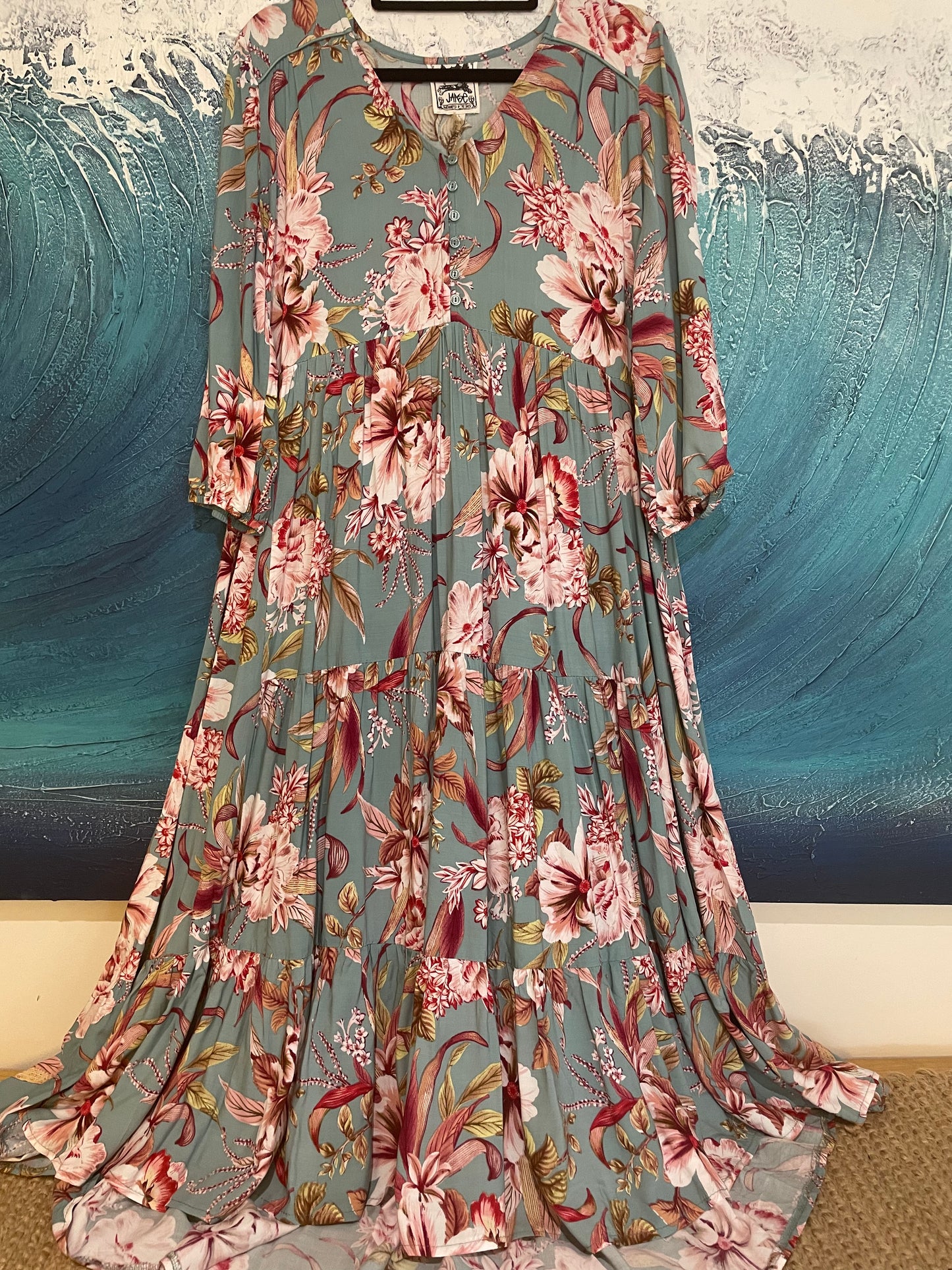 Jaase Floral Midi Dress Large