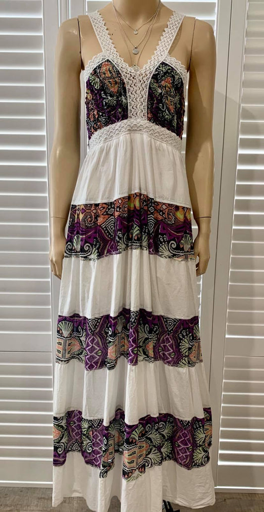 Nepalese Aztec Maxi Dress size M