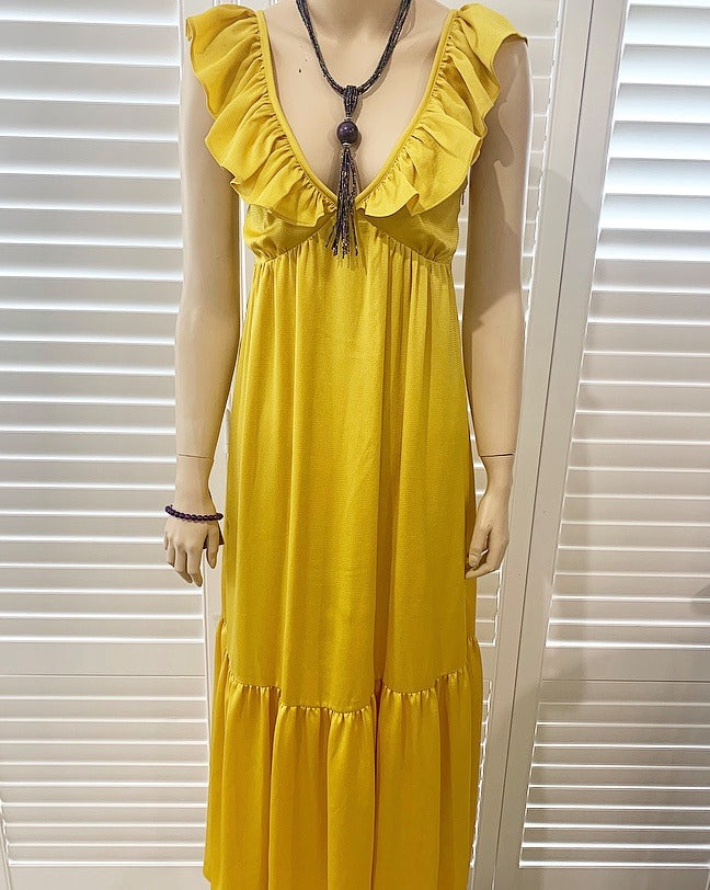 Seed Heritage Ruffle Maxi Dress | Size XS